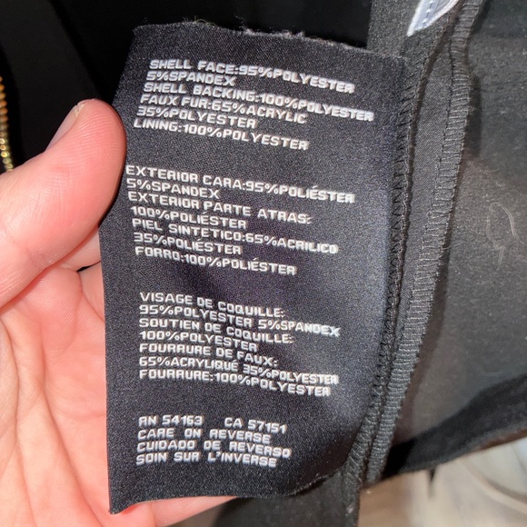 GUESS Long Black Winter Coat – Faux Fur Collar, Belted- womens size - Picture 7 of 10